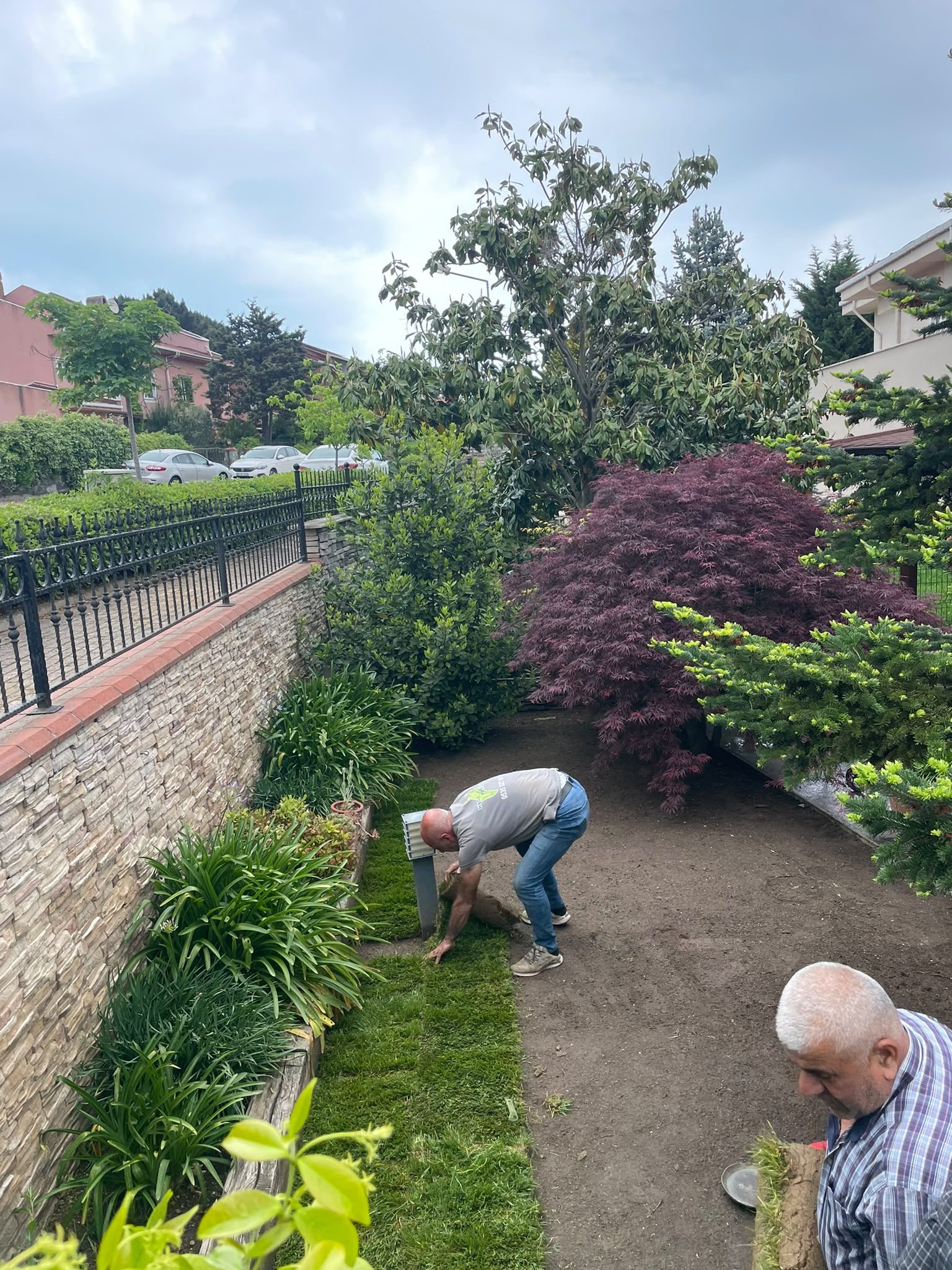 Uskumruköy Villa Bahçesi Rulo Çim ve Adım Taşı Uygulaması